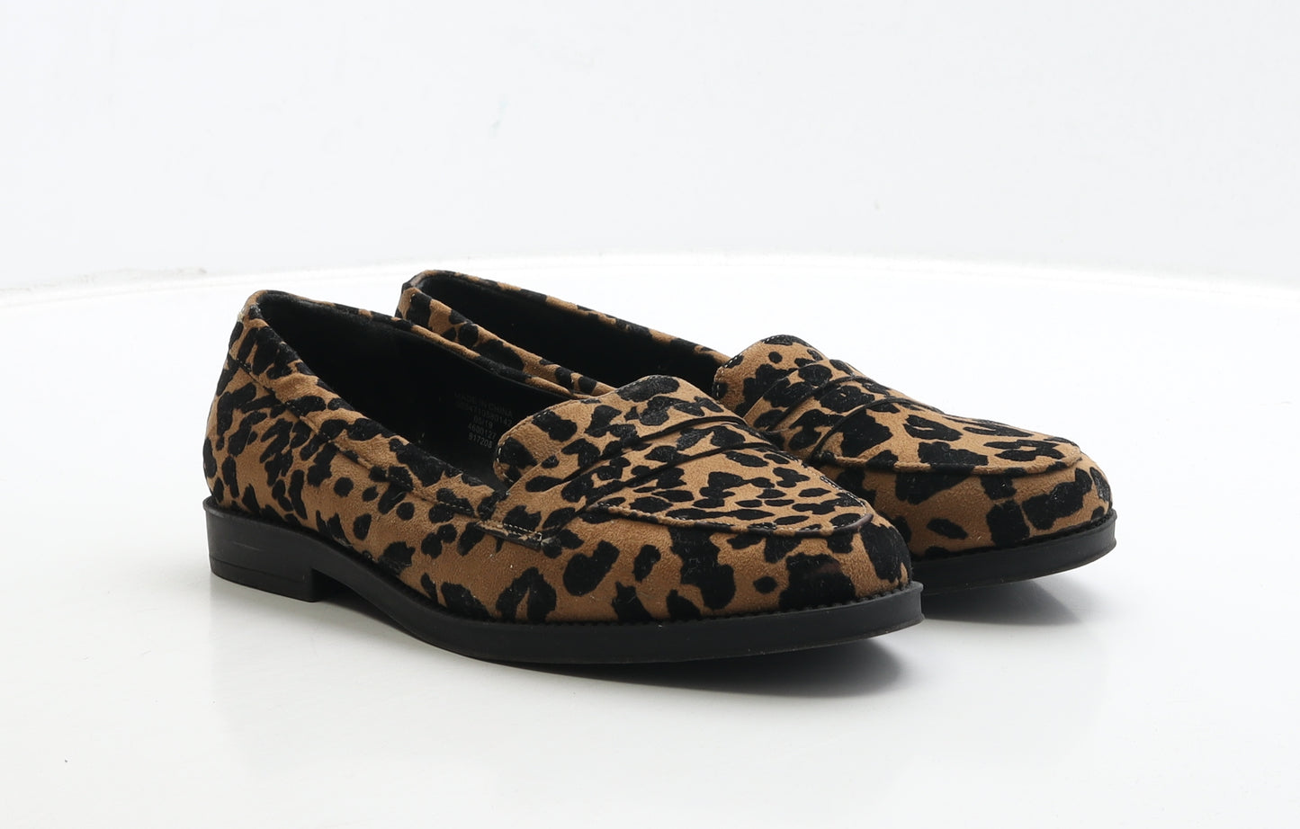 Peacocks Womens Brown Geometric Suede Loafer Casual UK 5 38