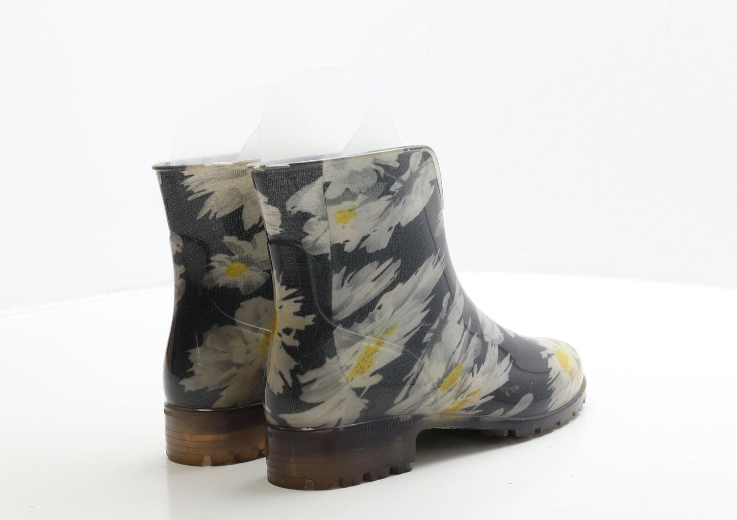G&G Womens Black Floral Rubber Wellies Boot UK 5 38