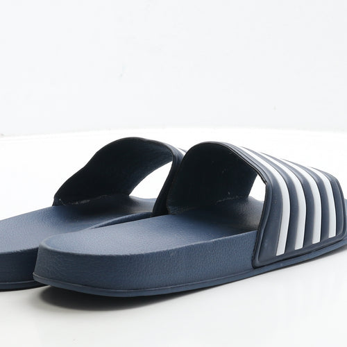 Preworn Mens Blue Striped Rubber Slider Sandal UK 11