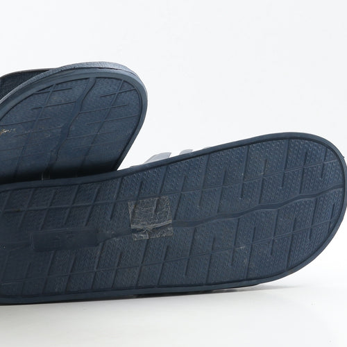 Preworn Mens Blue Striped Rubber Slider Sandal UK 11