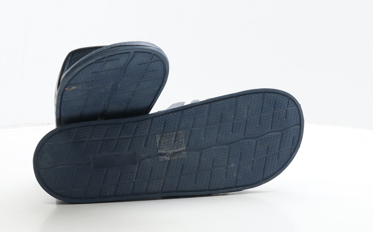 Preworn Mens Blue Striped Rubber Slider Sandal UK 11