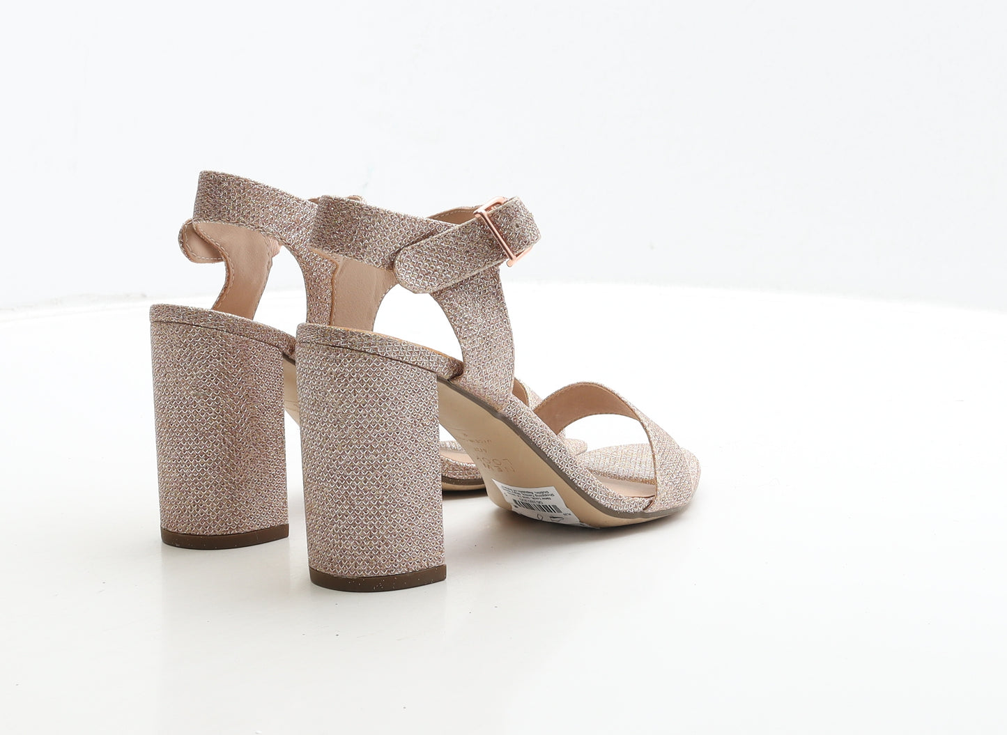 New Look Womens Gold Polyester Strappy Heel UK 4 37