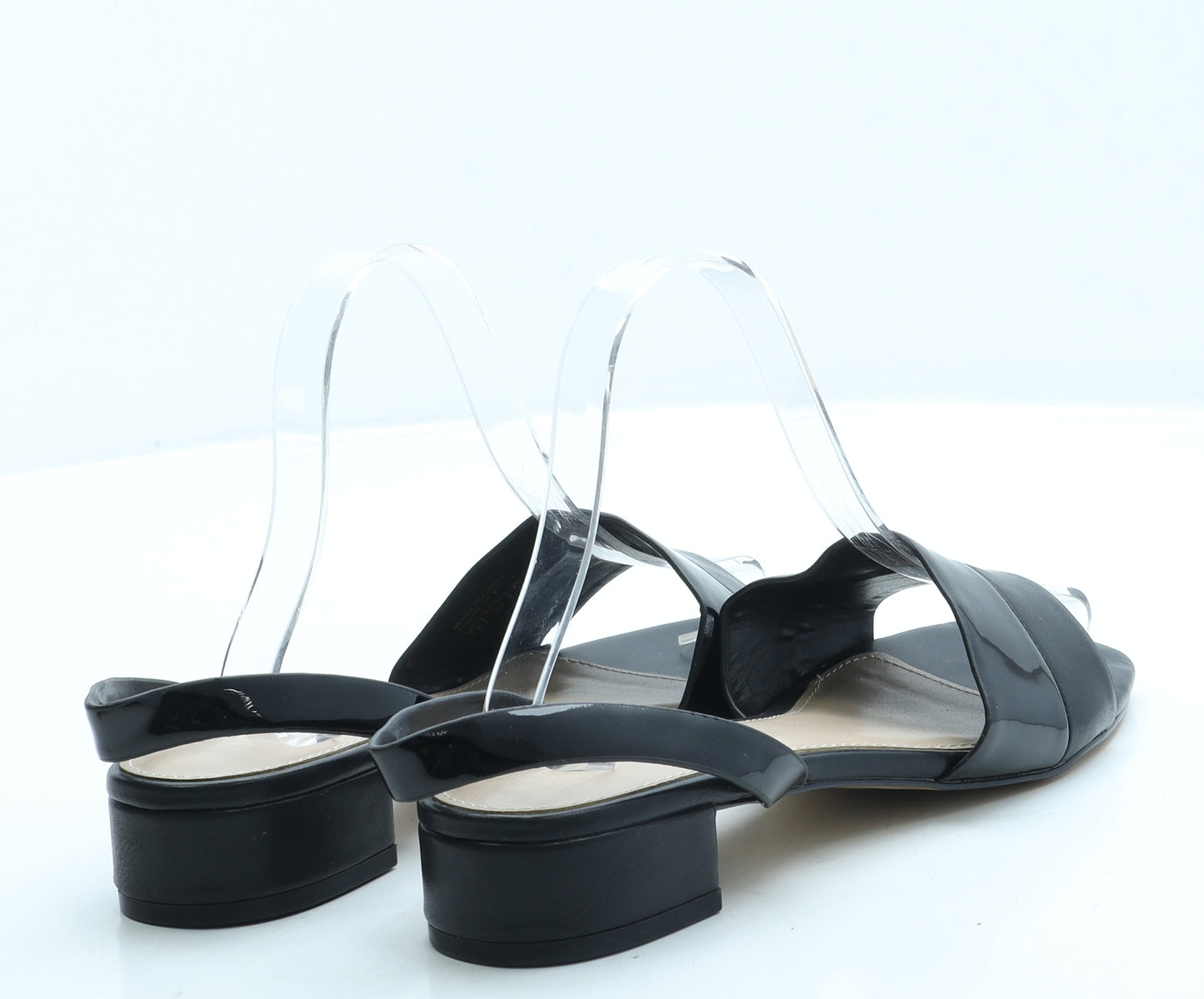 Aldo Womens Black Leather Slip On Sandal UK 6 39
