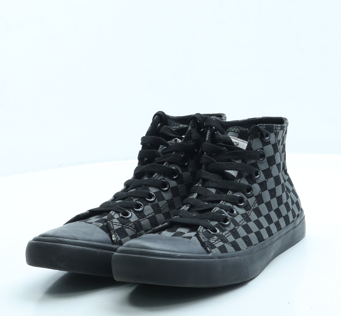 Bleeding Heart Womens Black Check Fabric Trainer UK 5 38