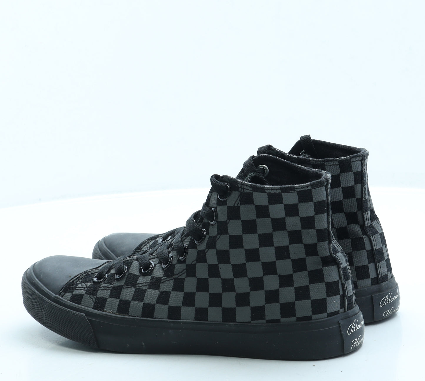 Bleeding Heart Womens Black Check Fabric Trainer UK 5 38