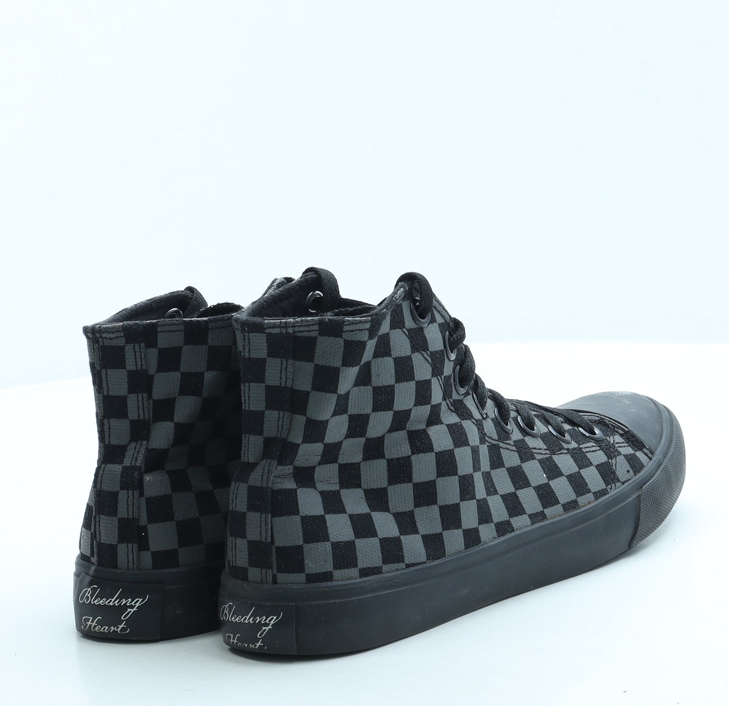 Bleeding Heart Womens Black Check Fabric Trainer UK 5 38