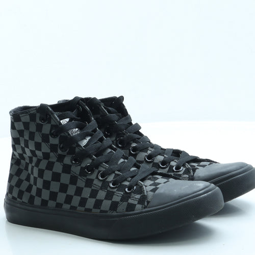Bleeding Heart Womens Black Check Fabric Trainer UK 5 38