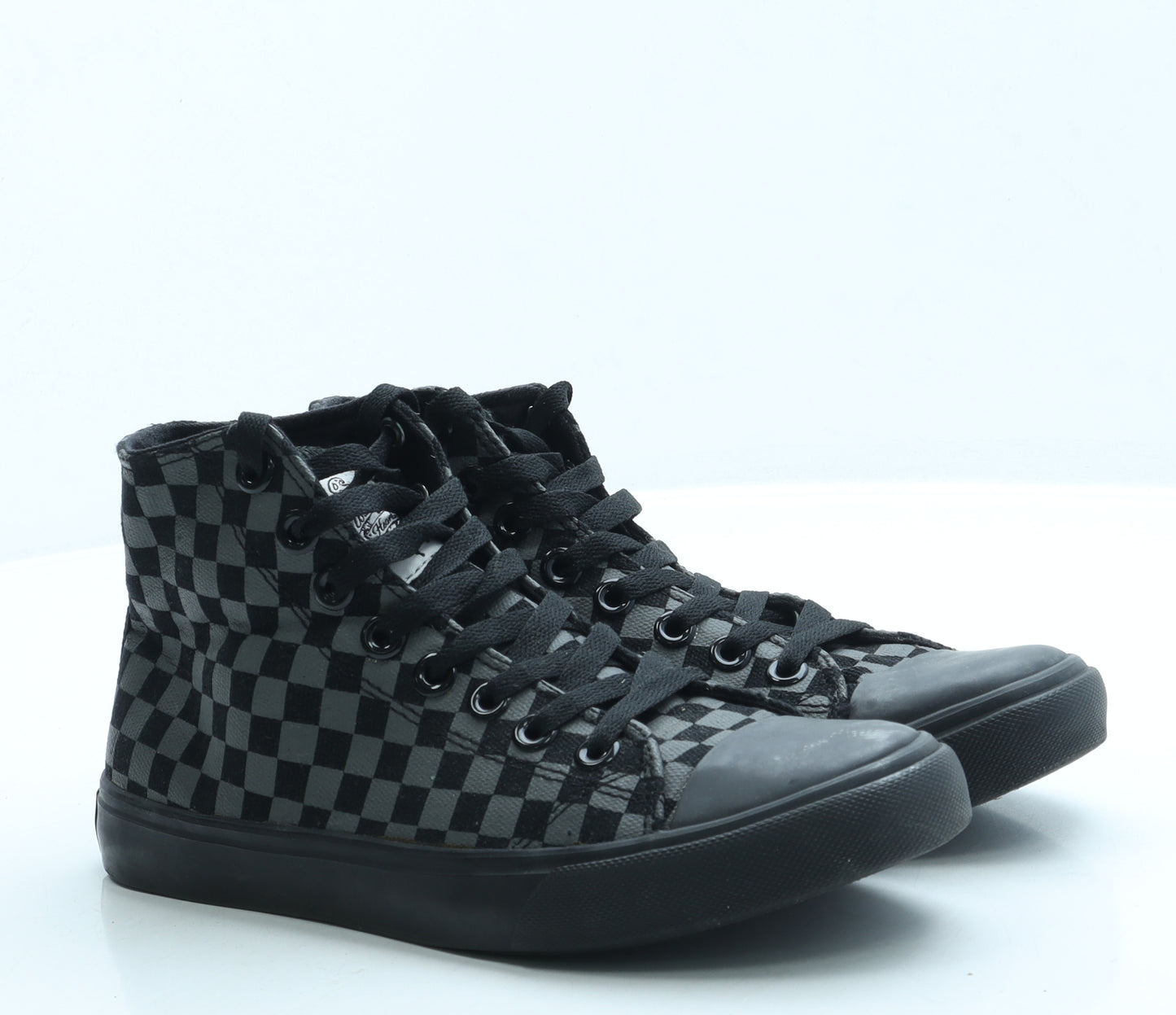 Bleeding Heart Womens Black Check Fabric Trainer UK 5 38