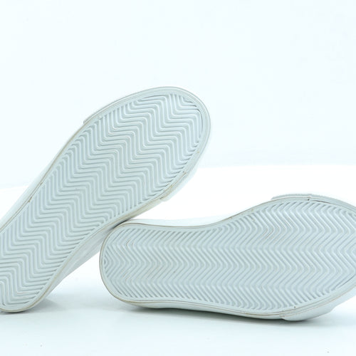 George Girls White Leather Trainer UK 12 31