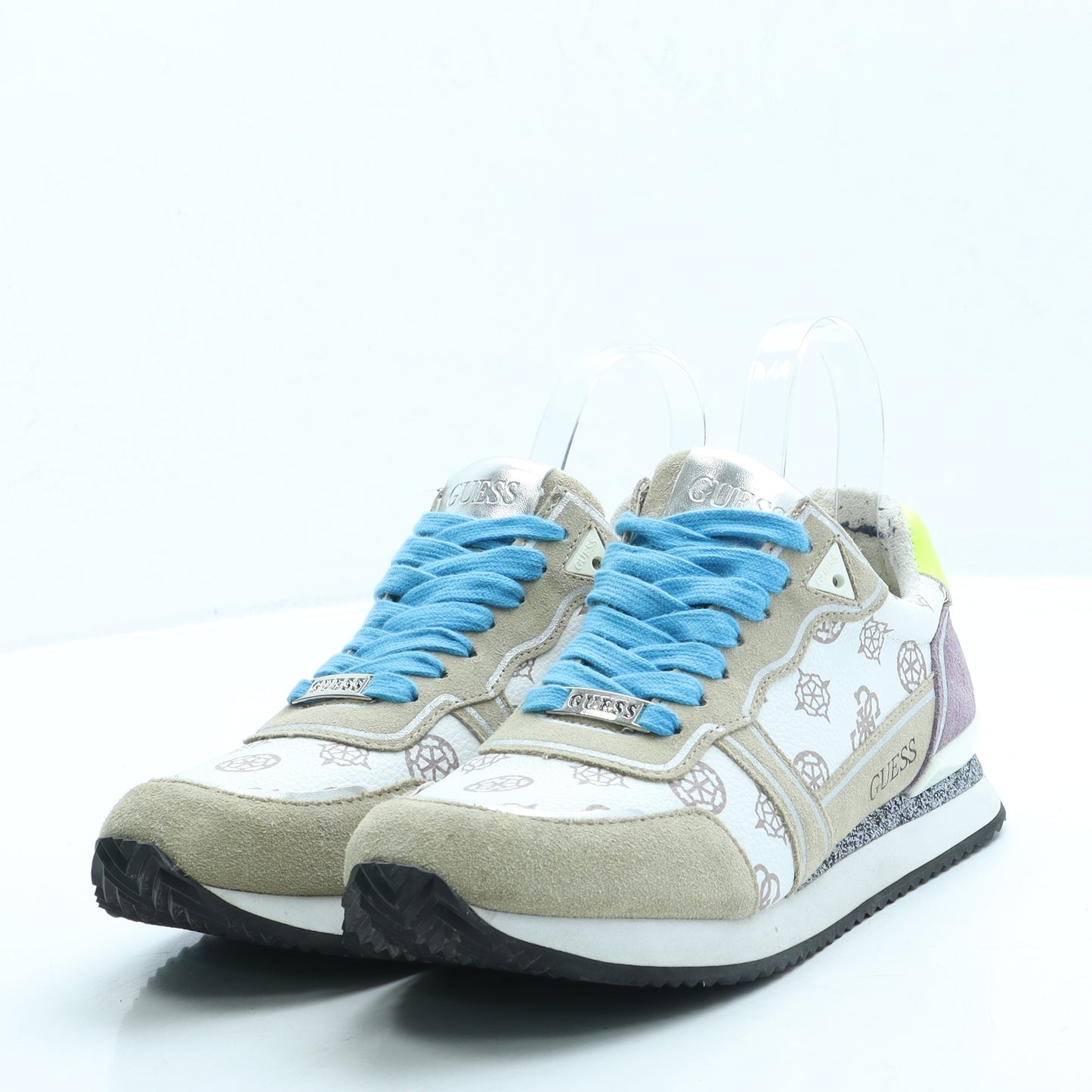 GUESS Womens Multicoloured Leather Trainer UK 5 38