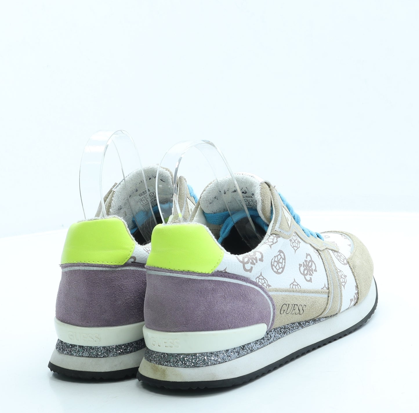 GUESS Womens Multicoloured Leather Trainer UK 5 38