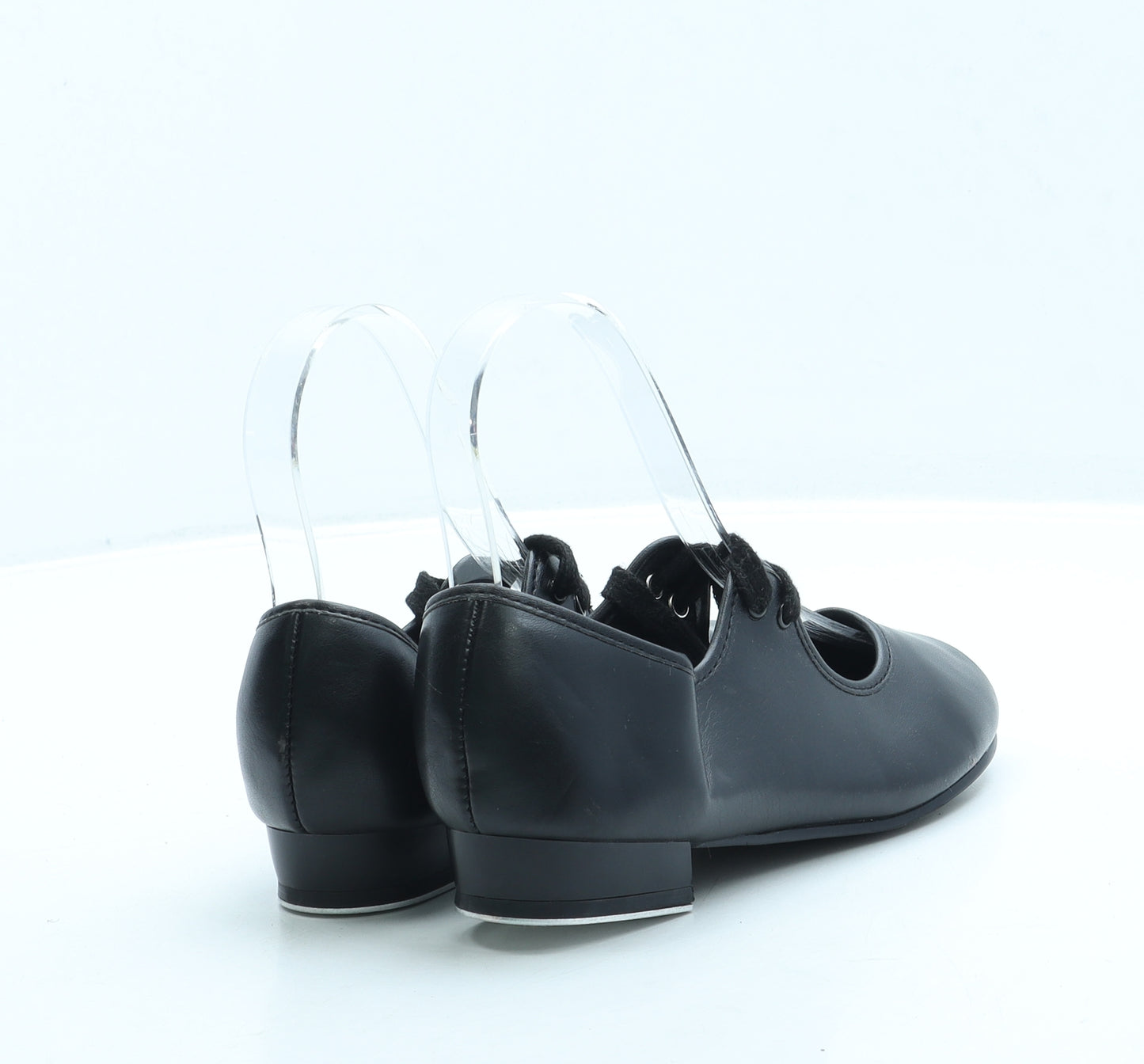 RV Girls Black Leather Flat UK 1 33 - Tap Dancing