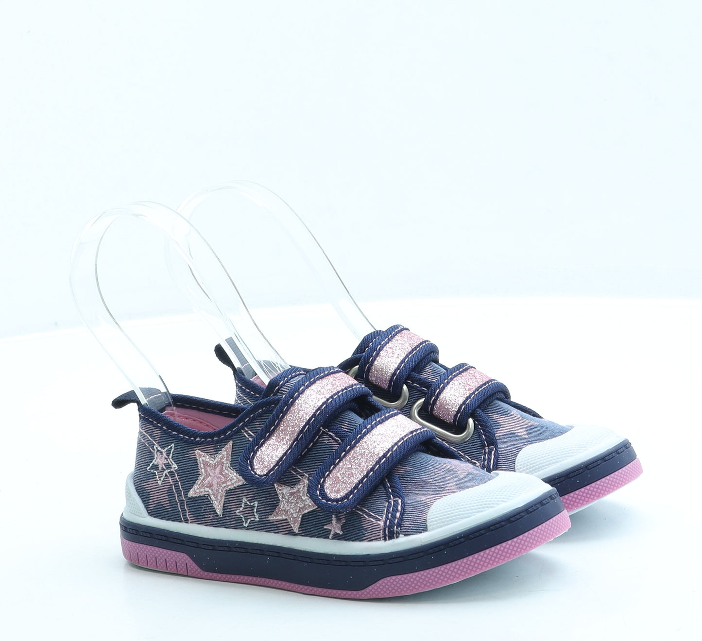 Underline Girls Blue Geometric Polyester Trainer UK 8.5 26 - Stars