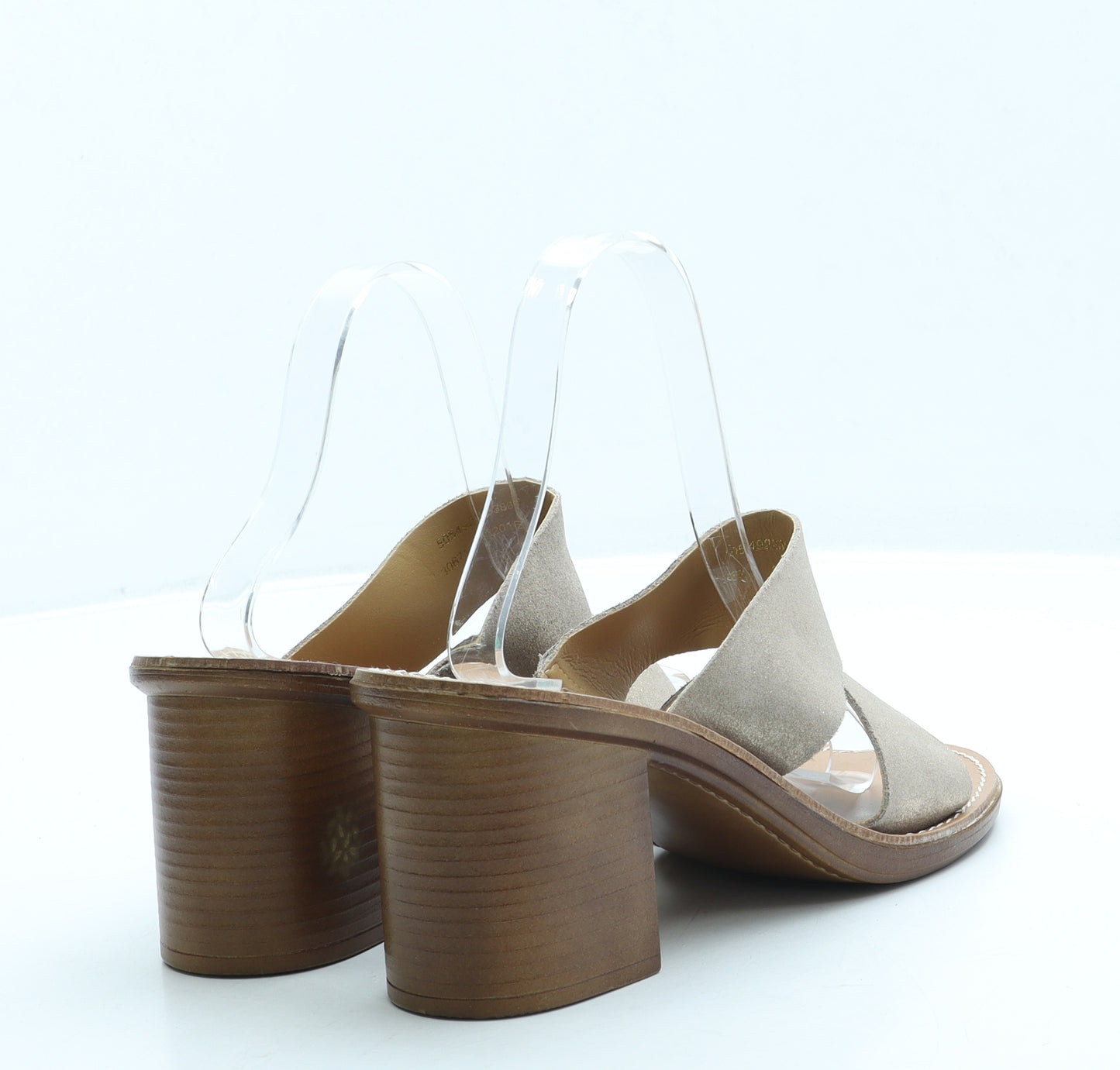 George Womens Gold Leather Strappy Heel UK 6 39