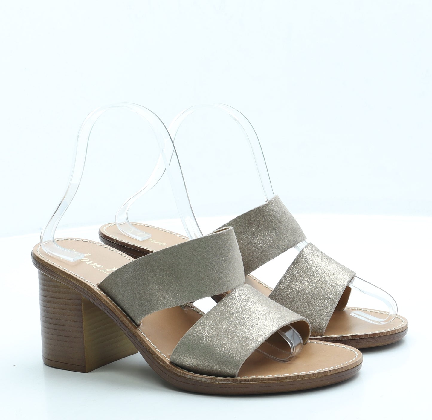 George Womens Gold Leather Strappy Heel UK 6 39