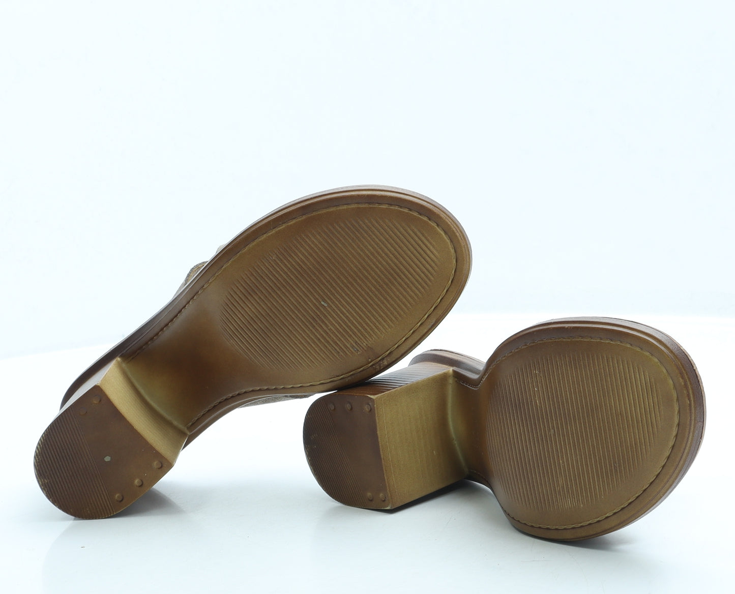 George Womens Gold Leather Strappy Heel UK 6 39