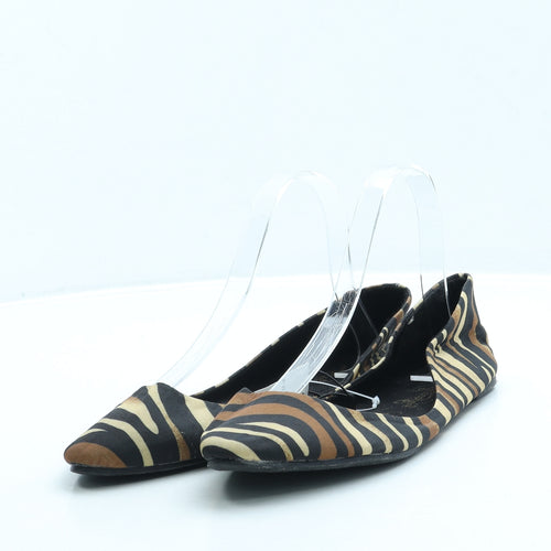 Atmosphere Womens Brown Geometric Polyester Flat UK 6 39