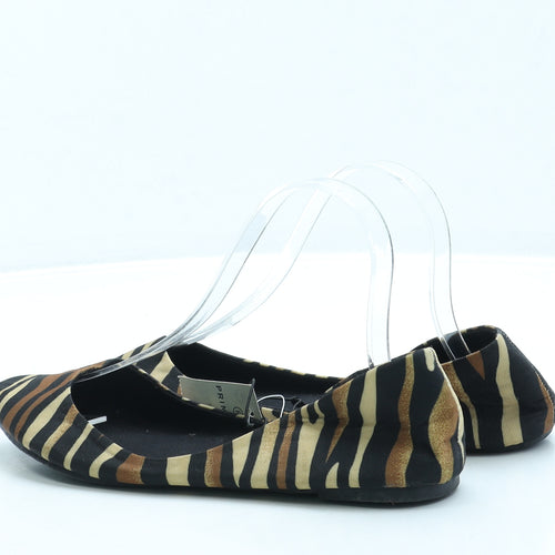 Atmosphere Womens Brown Geometric Polyester Flat UK 6 39