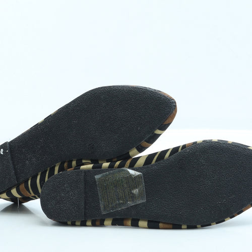 Atmosphere Womens Brown Geometric Polyester Flat UK 6 39
