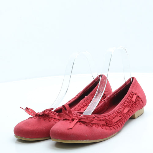 Preworn Womens Red Polyester Ballet Flat UK 7