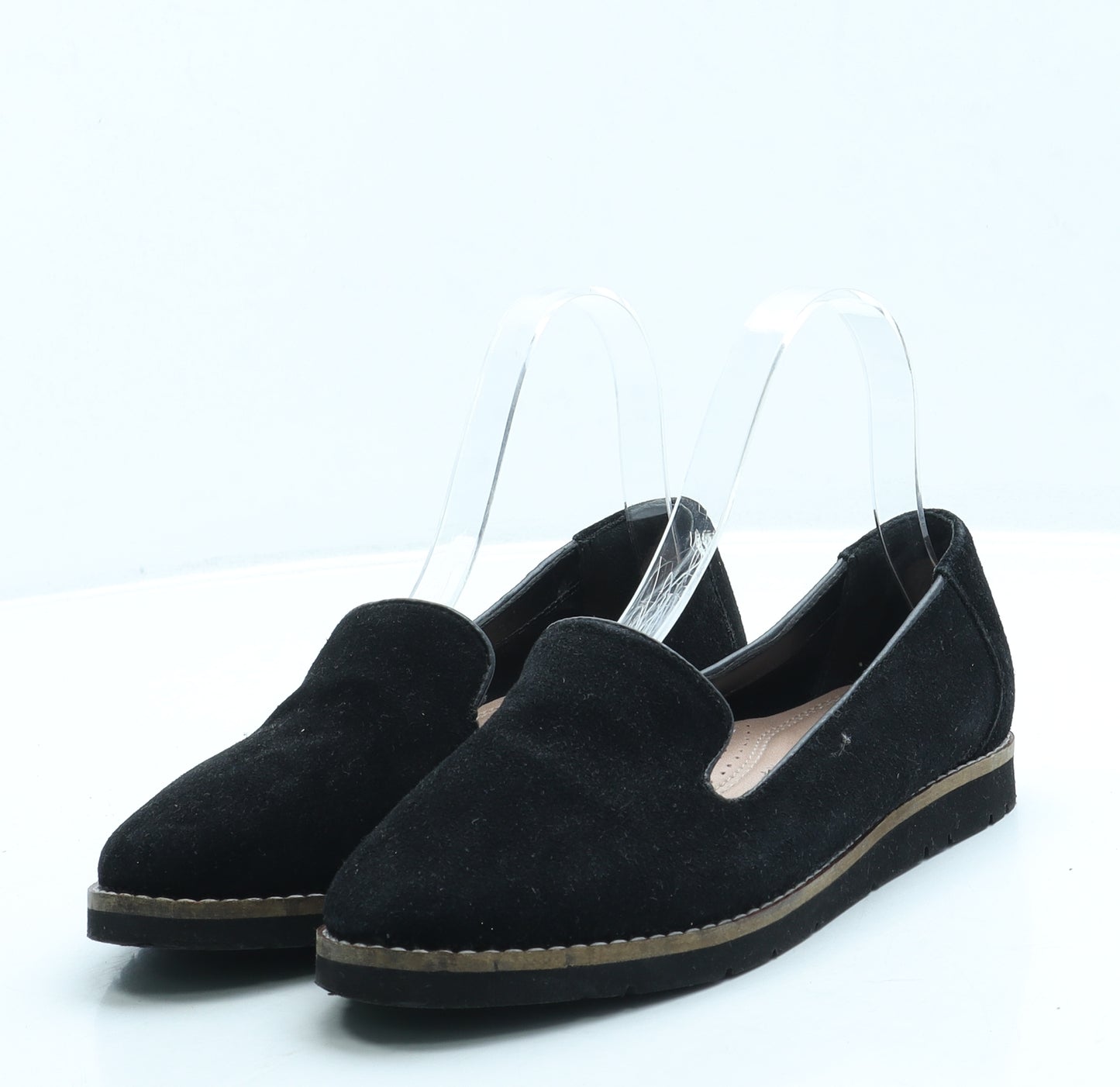 NEXT Womens Black Suede Loafer Flat UK 3.5 36