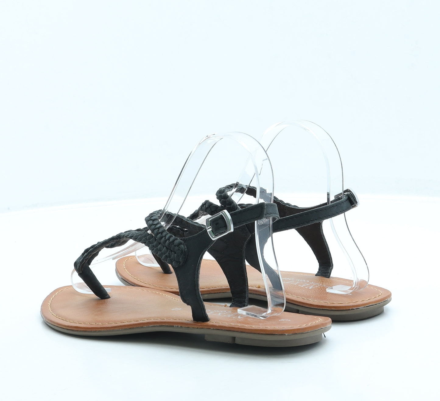 NEXT Womens Black Leather Slingback Sandal UK 5 38
