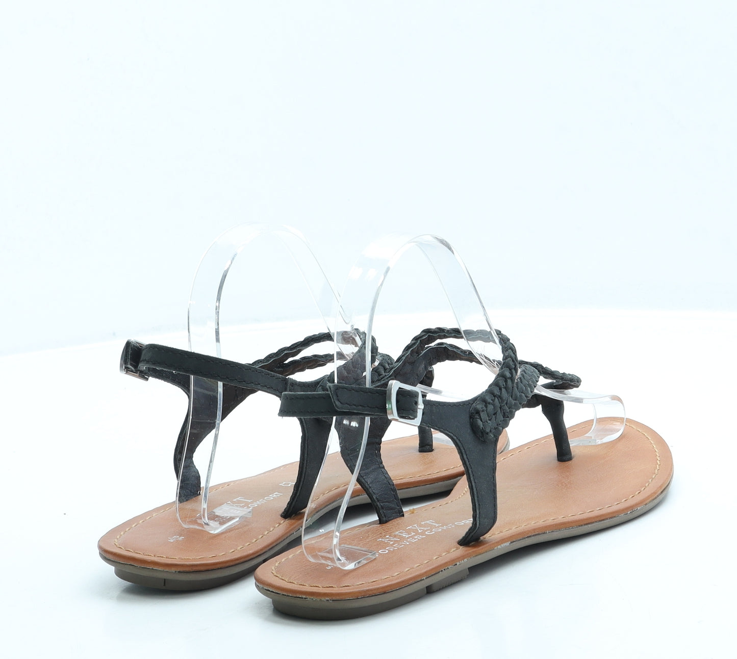 NEXT Womens Black Leather Slingback Sandal UK 5 38