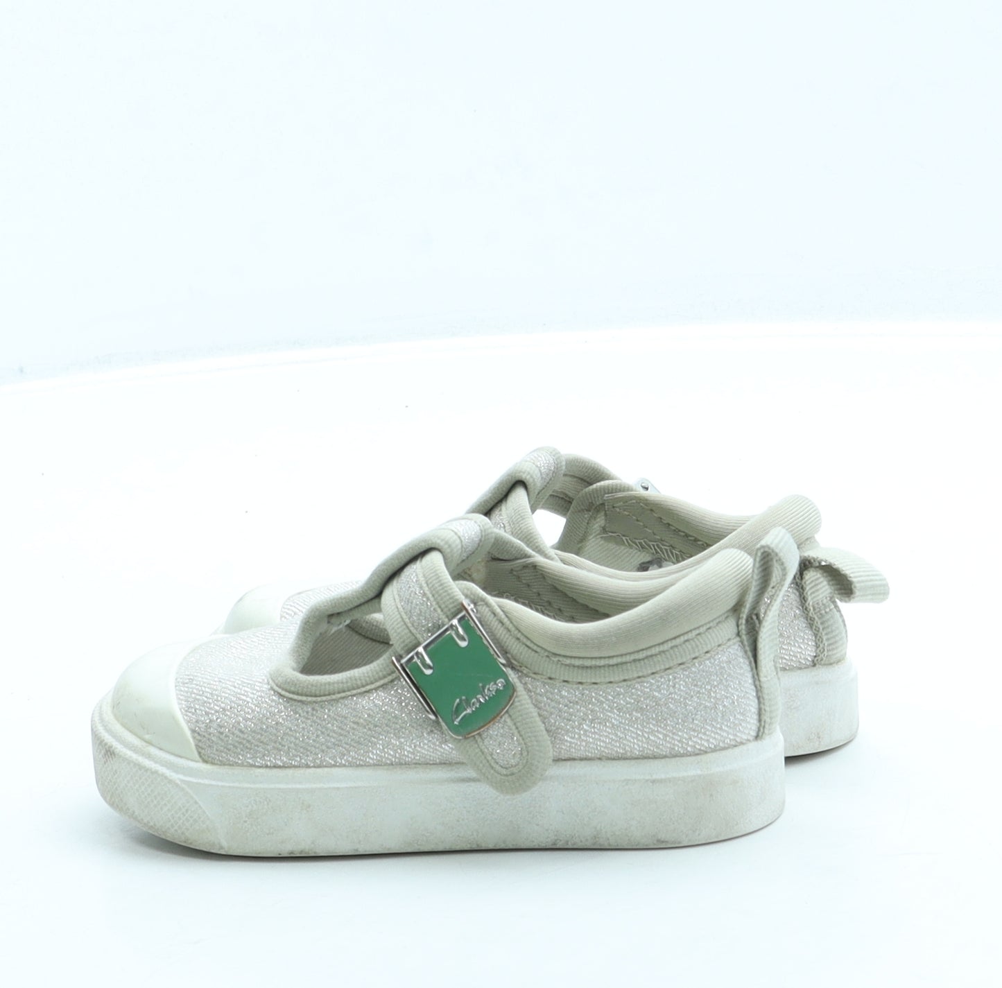 Clarks Girls Grey Polyester Mary Jane Flat UK 5 21