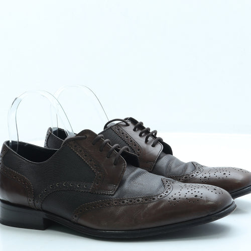 Collezione Mens Brown Leather Brogue Dress UK 7