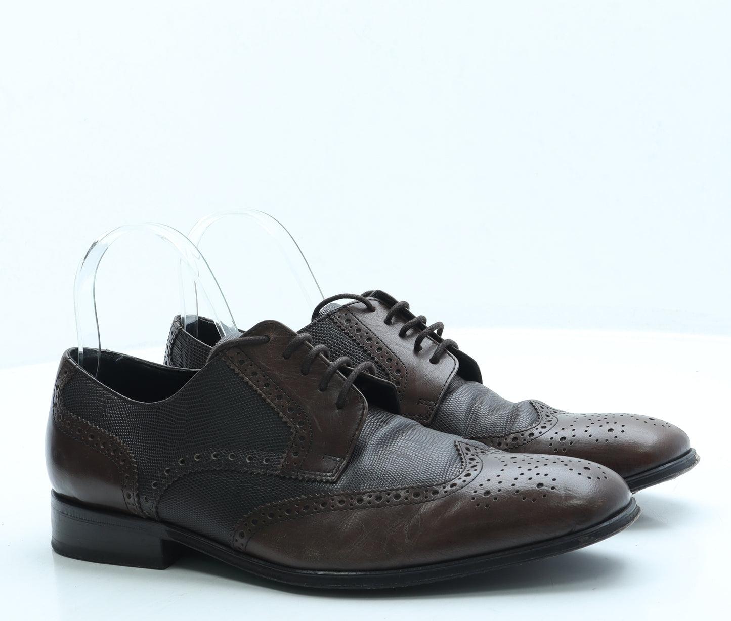 Collezione Mens Brown Leather Brogue Dress UK 7