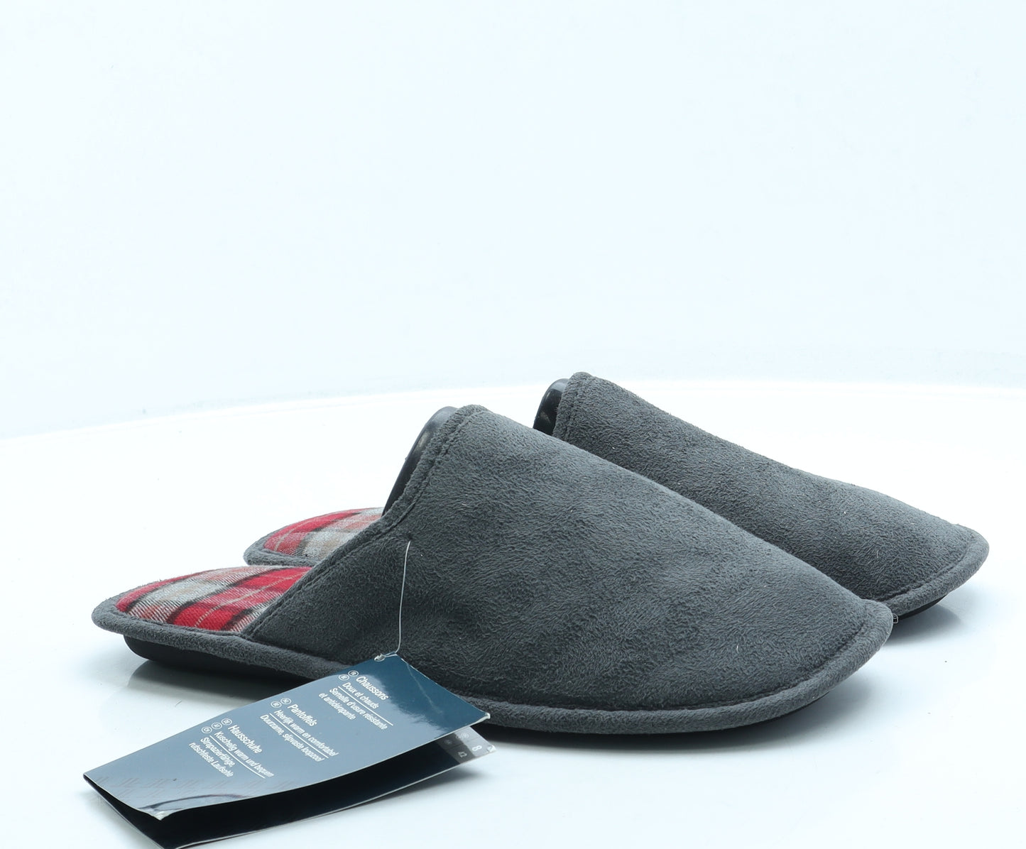 Preworn Mens Grey Polyester Slip On Slipper UK 8 42