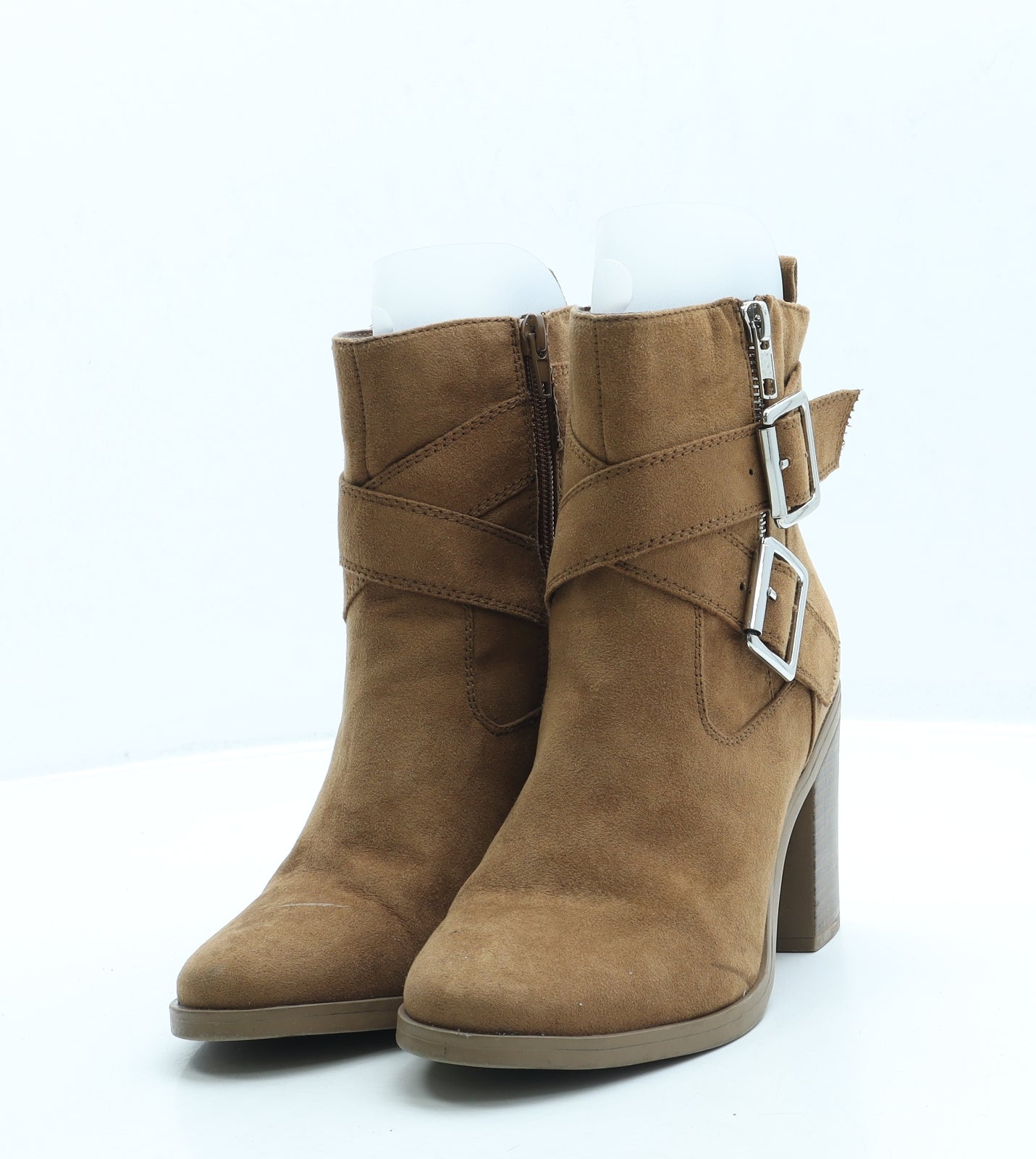 New Look Womens Brown Suede Bootie Boot UK 4 37