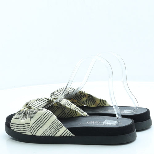George Womens Beige Striped Polyester Slip On Sandal UK 6 39