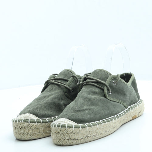 Papaya Womens Green Suede Flat UK 6 39 - Espadrille