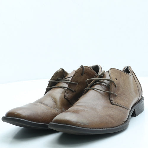 Stone Creek Mens Beige Leather Oxford Casual UK 8