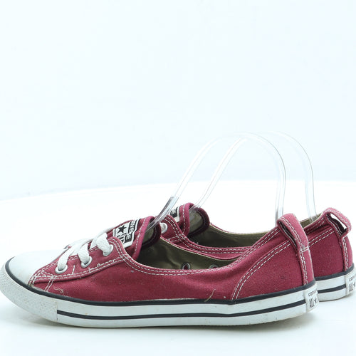 Converse Womens Red Fabric Slip On Flat UK 5.5 38.5