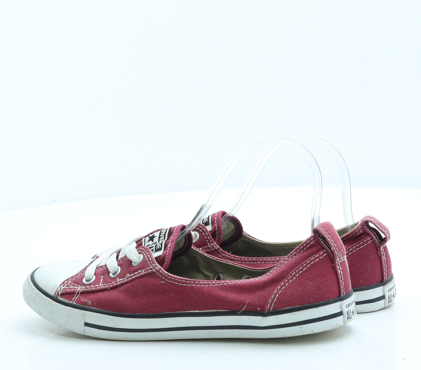 Converse Womens Red Fabric Slip On Flat UK 5.5 38.5