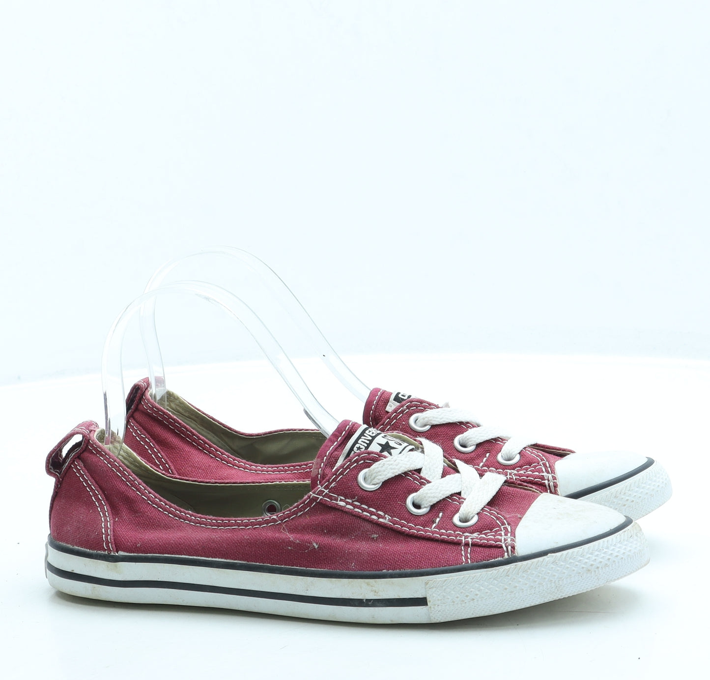 Converse Womens Red Fabric Slip On Flat UK 5.5 38.5