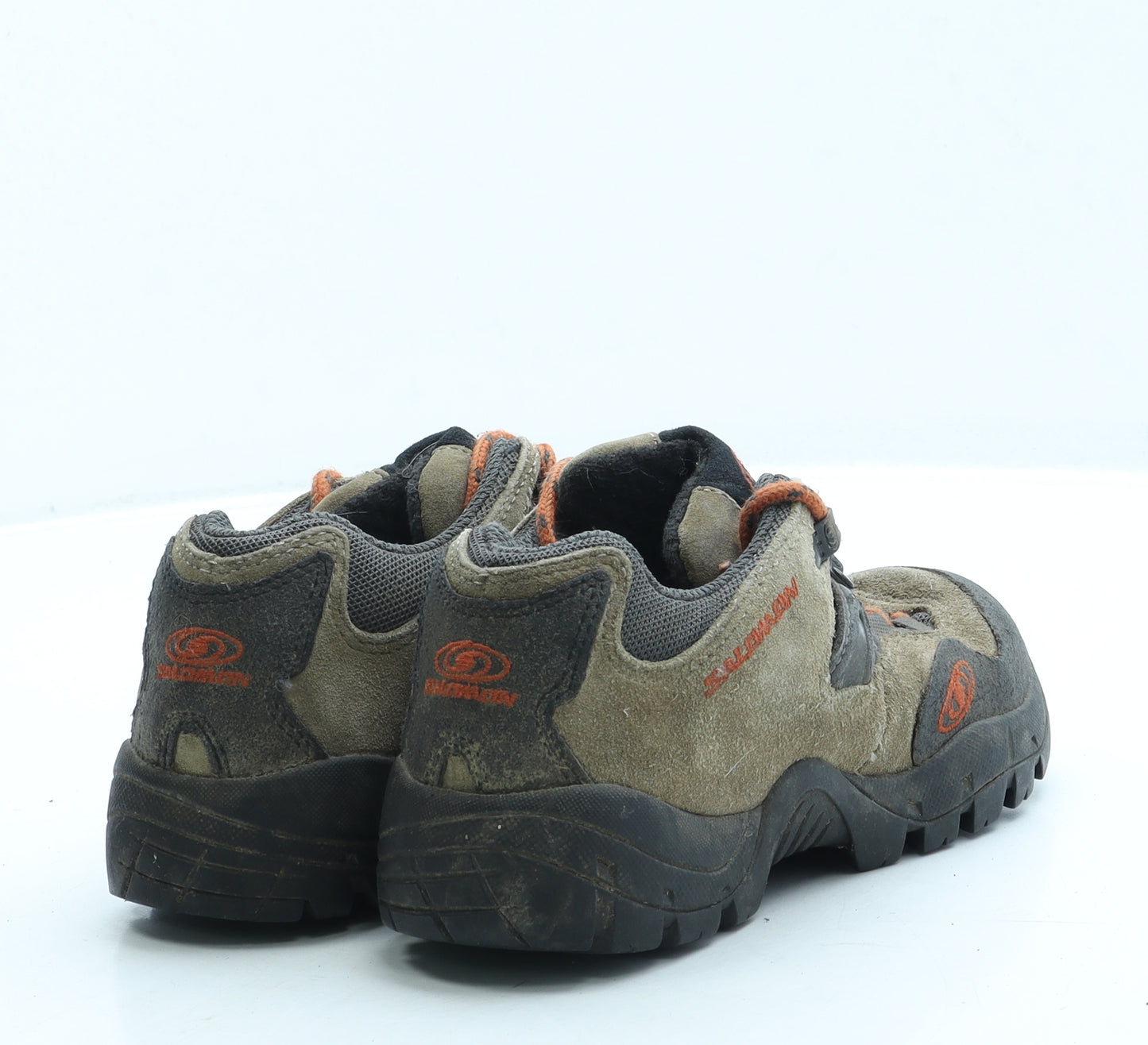 Saloman Boys Beige Polyester Combat Boot UK 1 33