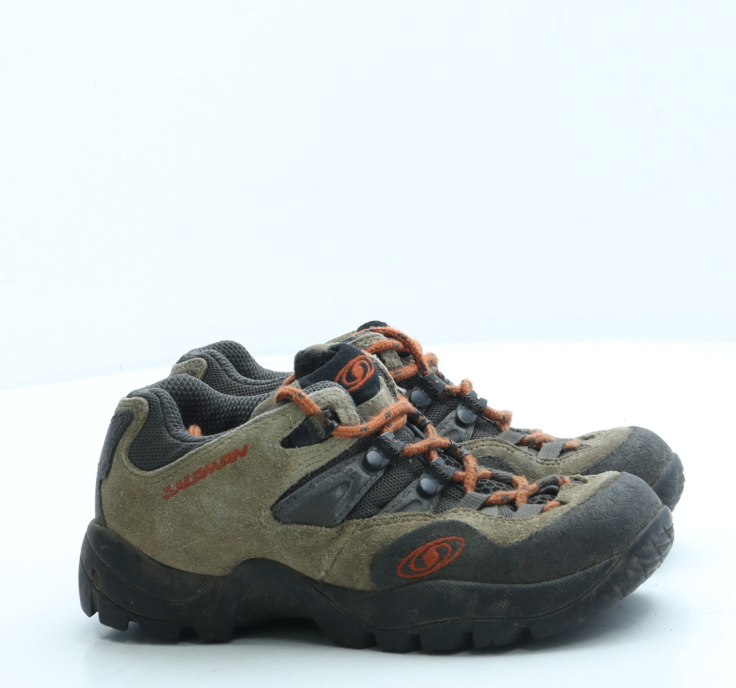 Saloman Boys Beige Polyester Combat Boot UK 1 33