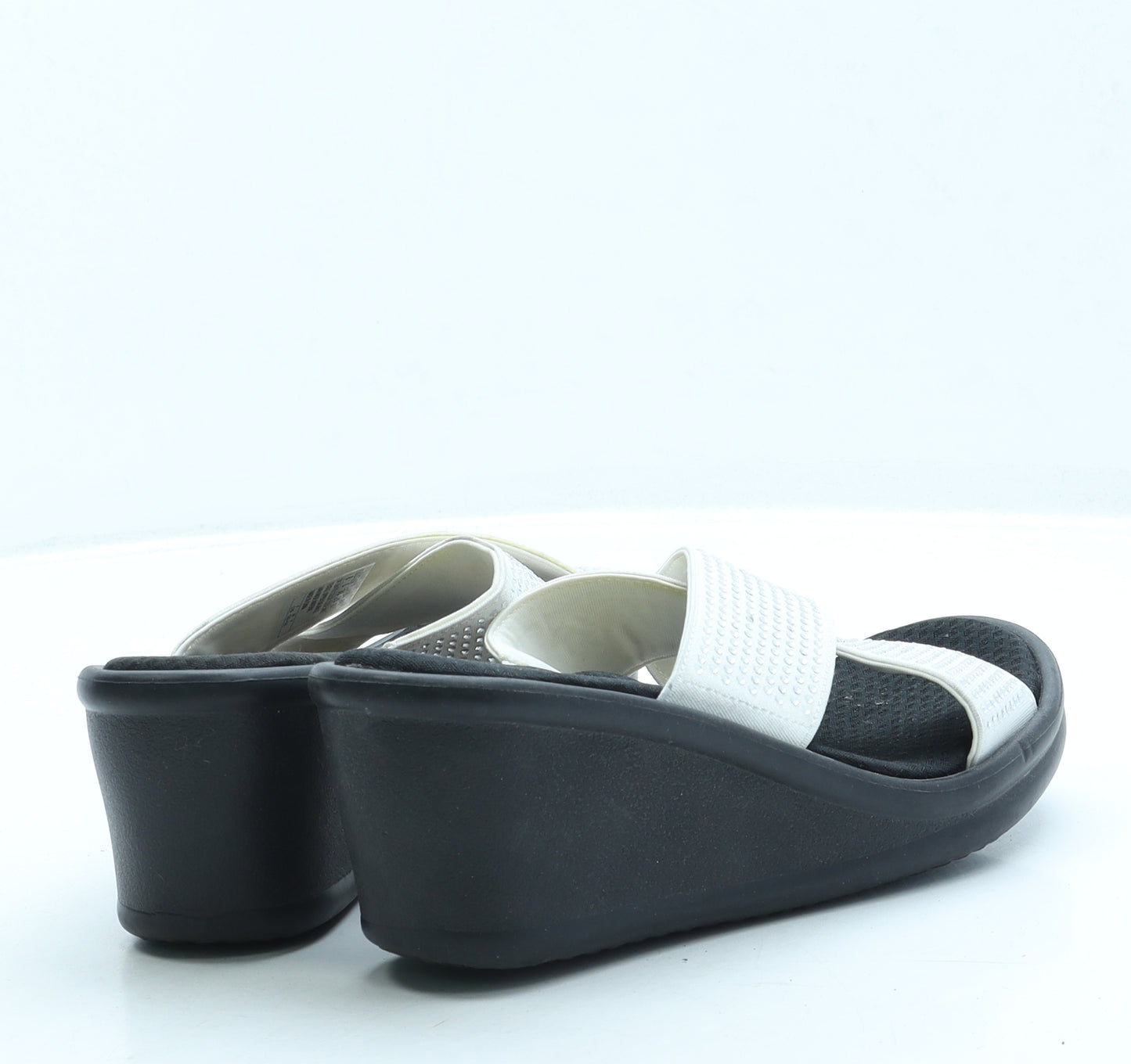 Skechers Womens White Polyester Slip On Sandal UK 8