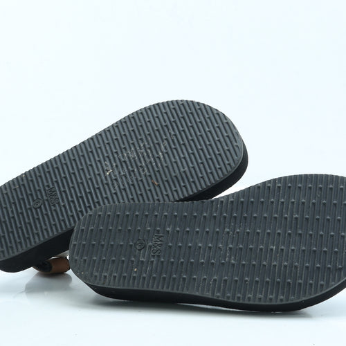 F&F Womens Black Spotted Leather Strappy Sandal UK 6