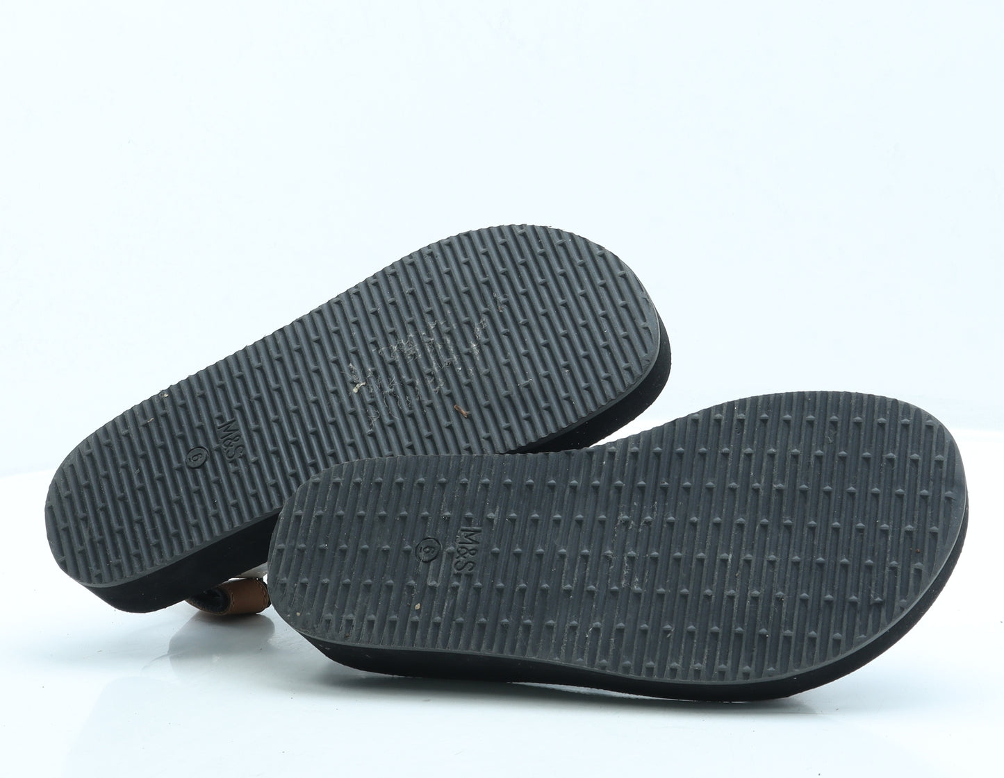 F&F Womens Black Spotted Leather Strappy Sandal UK 6