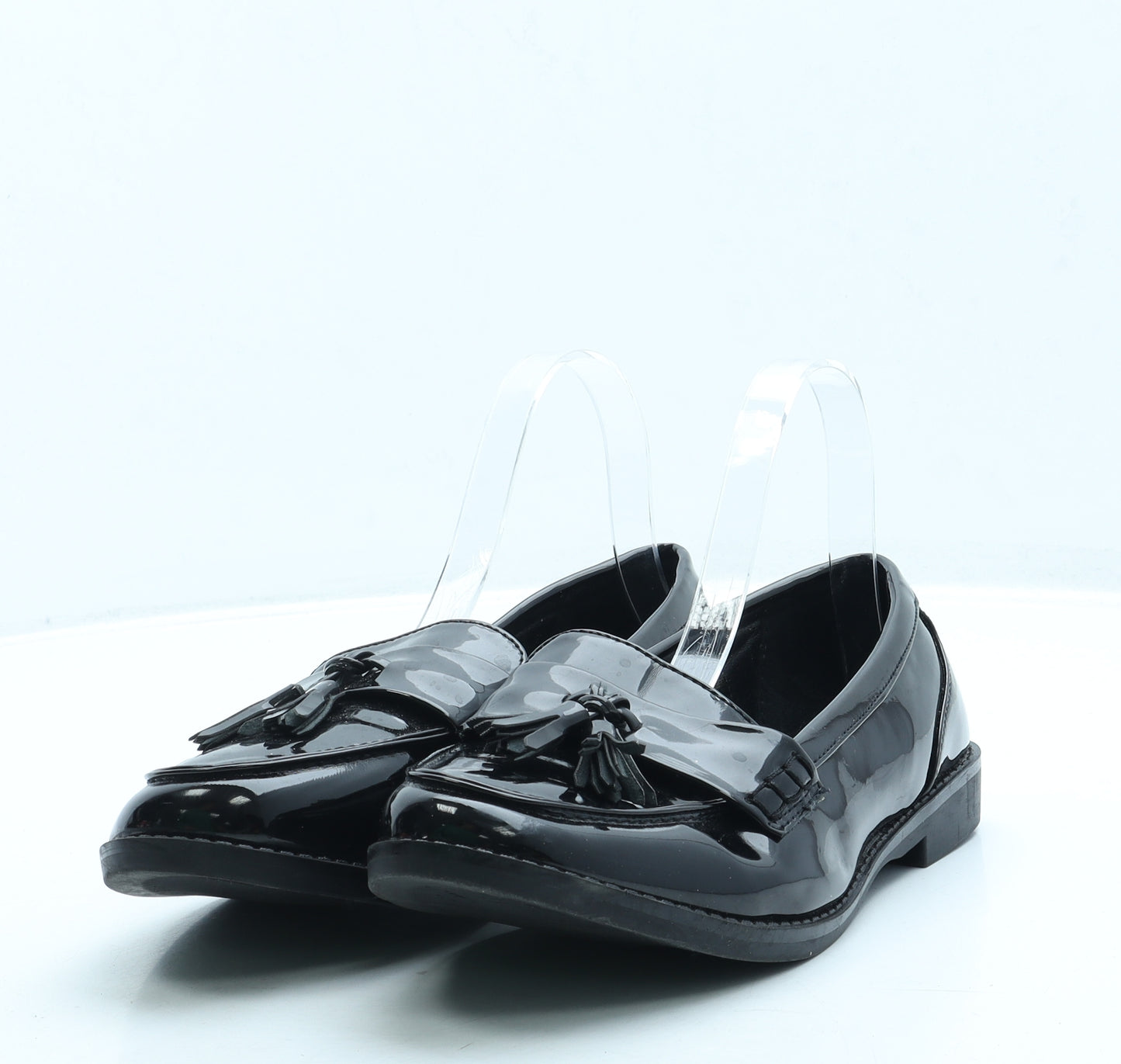 Lilley Womens Black Leather Loafer Flat UK 6