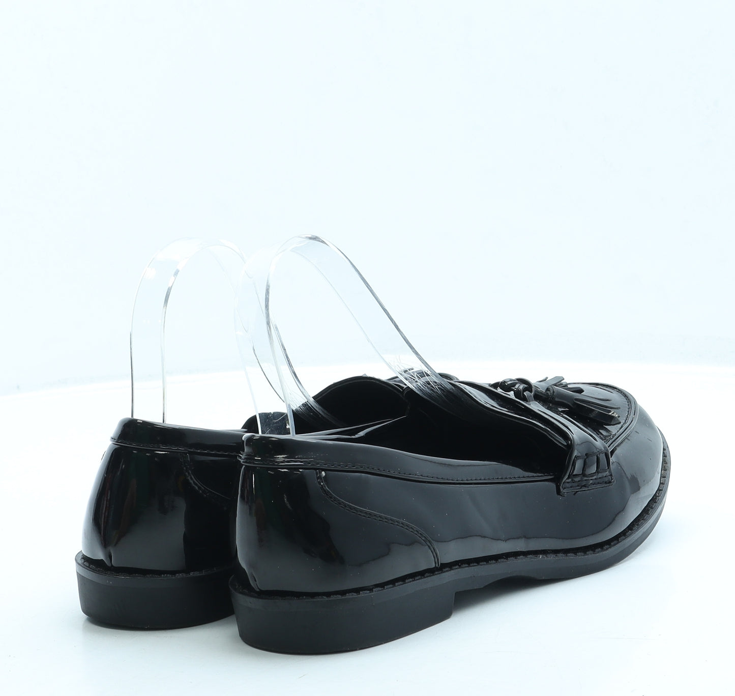 Lilley Womens Black Leather Loafer Flat UK 6