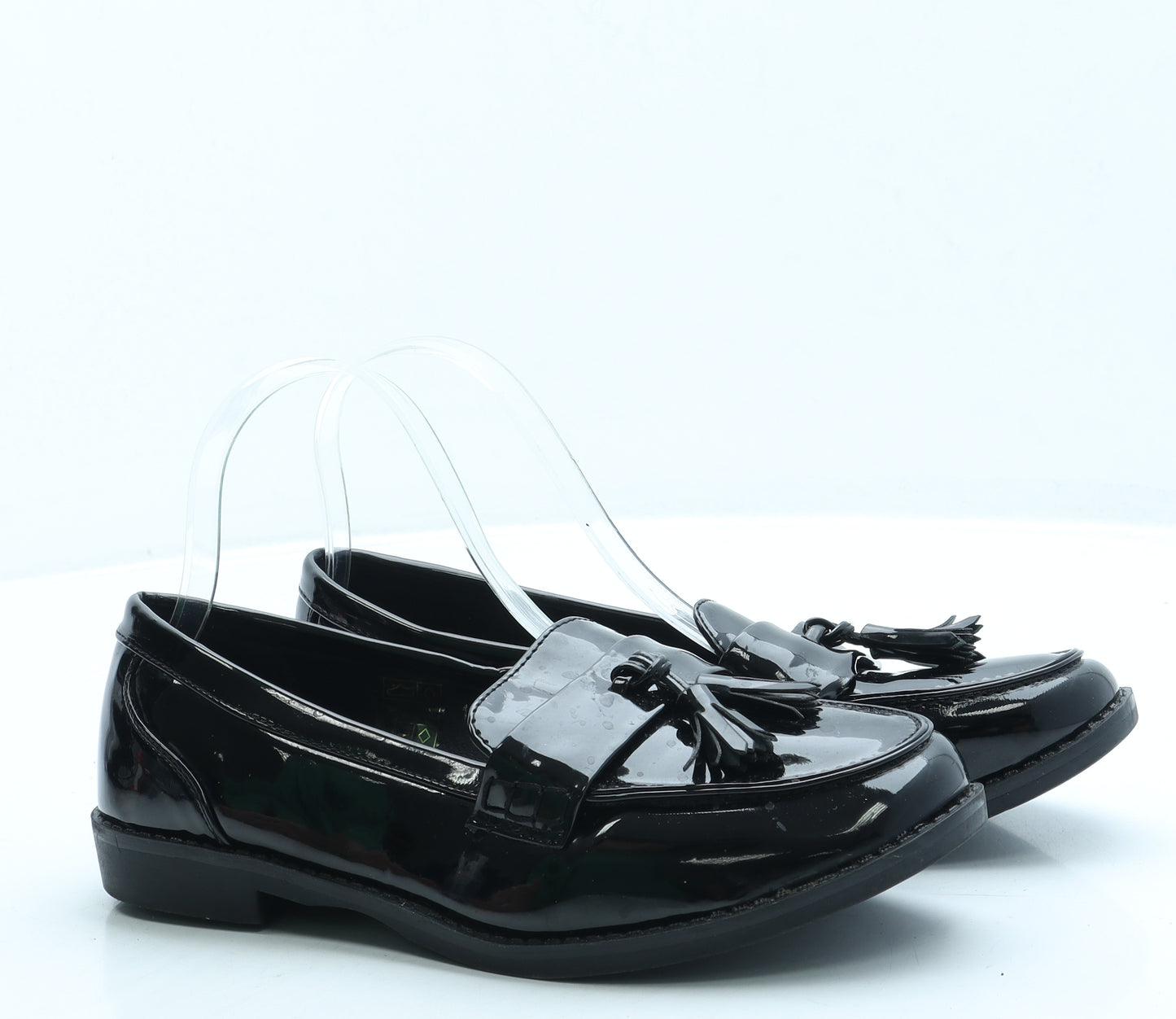 Lilley Womens Black Leather Loafer Flat UK 6