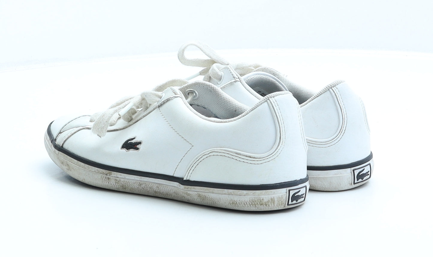 Lacoste Boys White Polyester Trainer UK 1 33 US 2