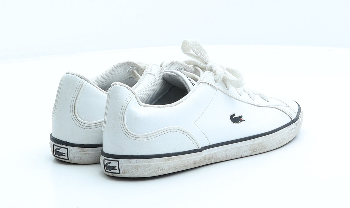 Lacoste Boys White Polyester Trainer UK 1 33 US 2