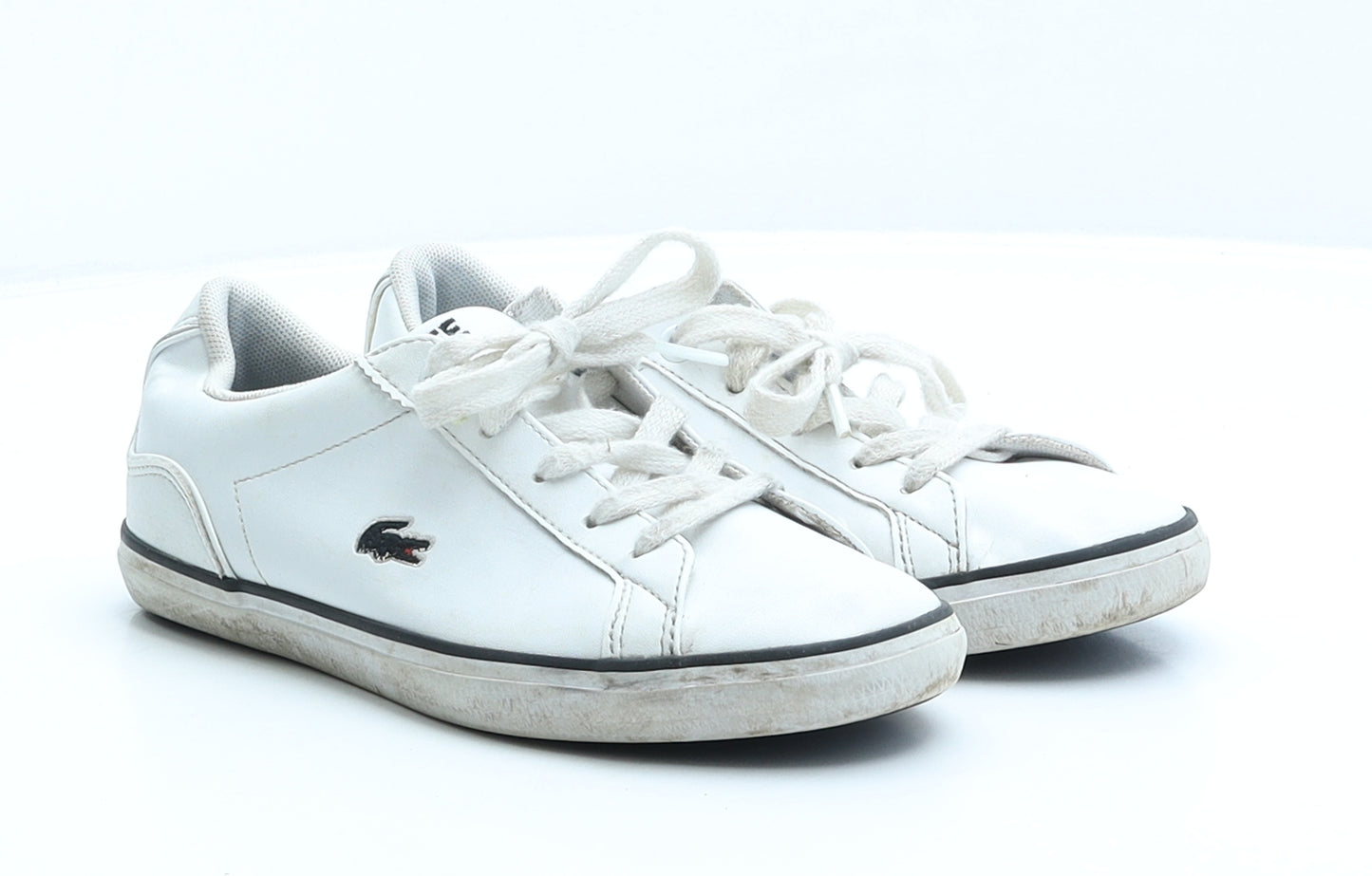 Lacoste Boys White Polyester Trainer UK 1 33 US 2