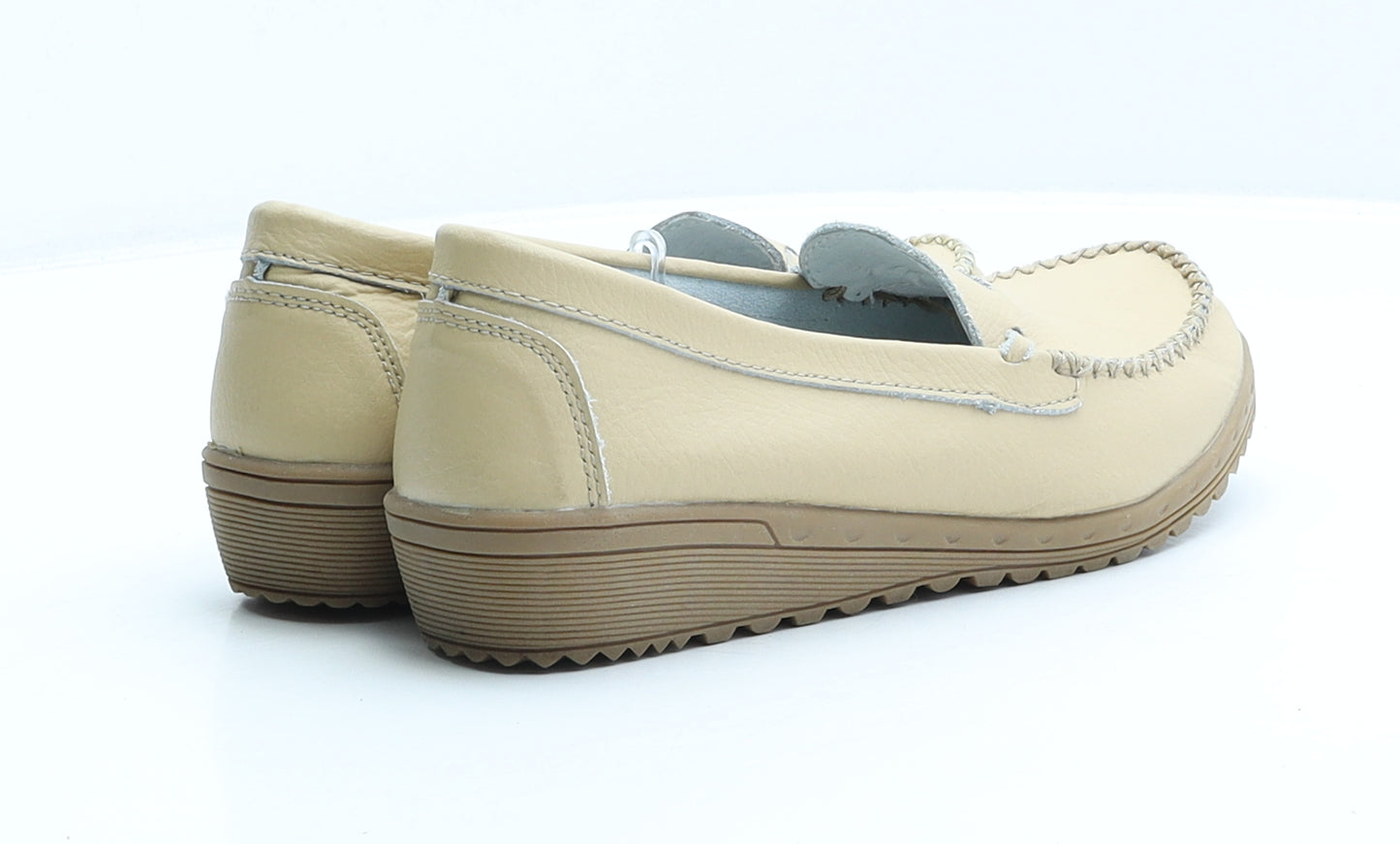 Clifford James Womens Beige Leather Boat Shoe Flat UK 6 39